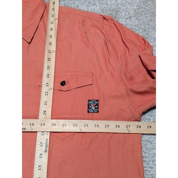 Enyce Button-Up Shirt Women's Size 4x Orange Long Sleeve Collared Cotton Blend - Picture 6 of 6